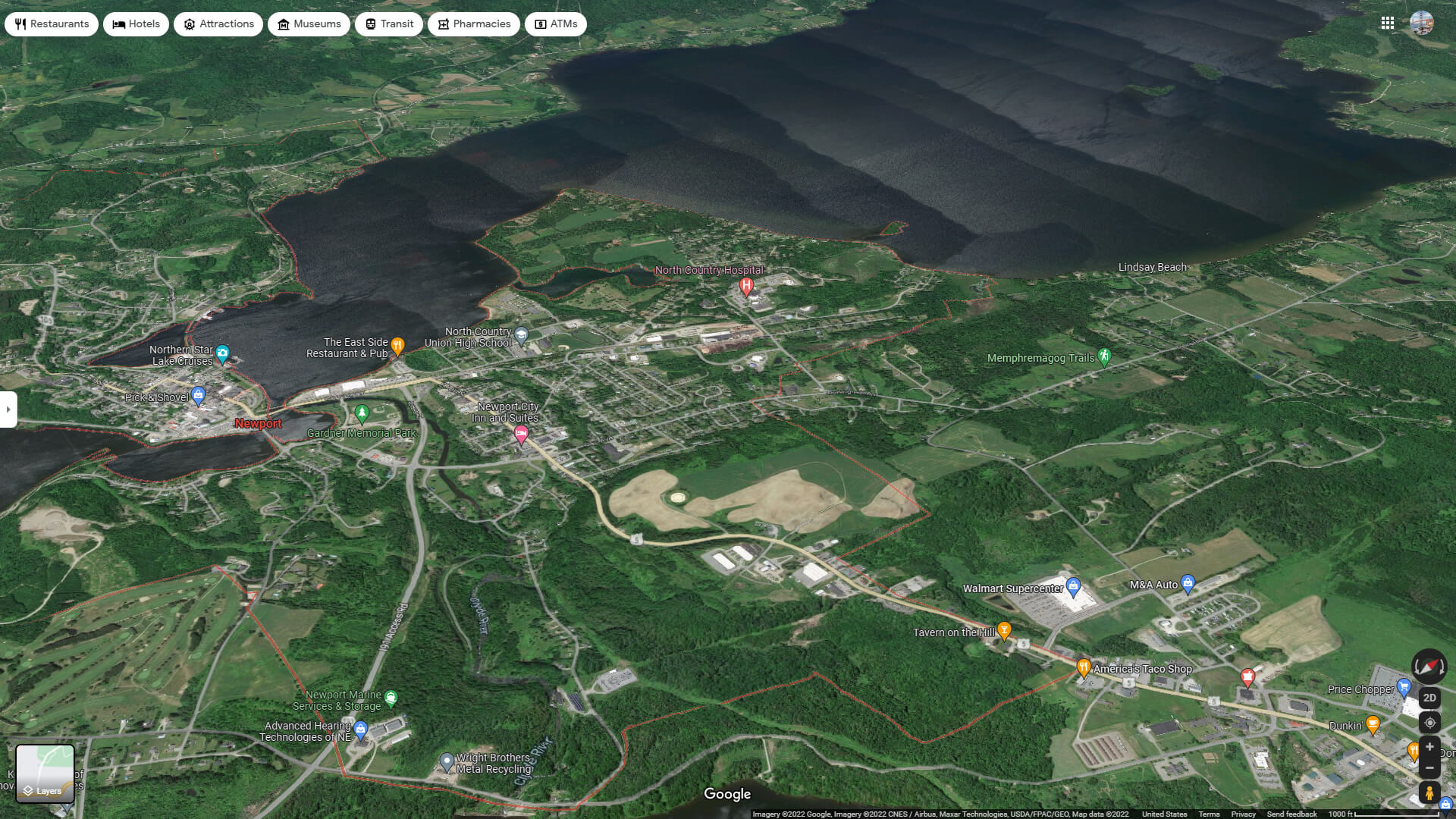 Newport Aerial Map Vermont